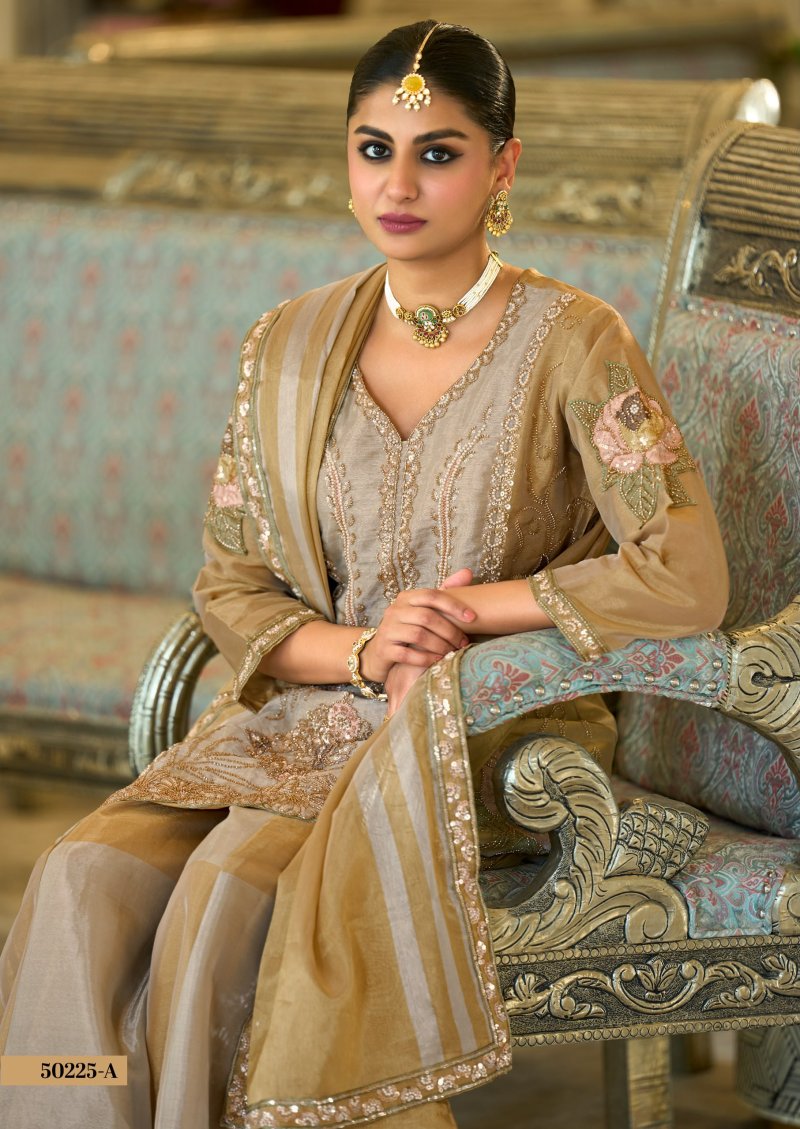 D 50225 A By Zaveri Viscose Kanjiveram Readymade Suits
